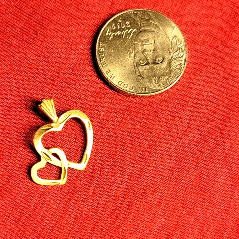 Stamped 14k heart pendant